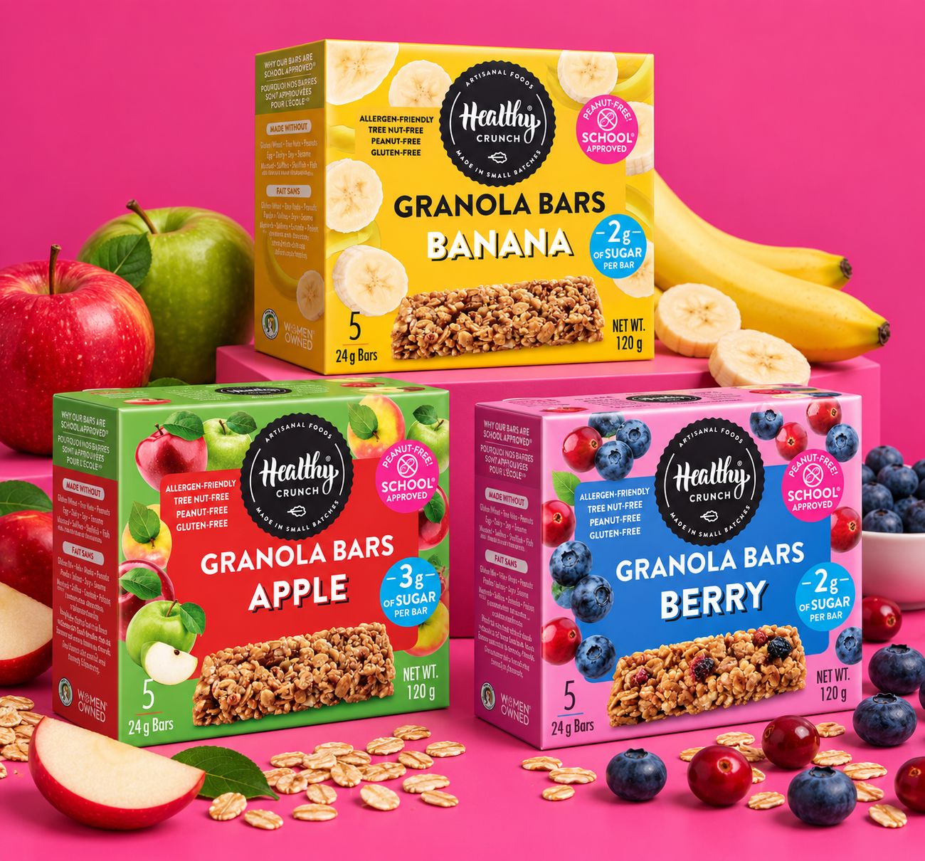 Fruit Granola Bar Bundle (Berry, Banana, Apple)